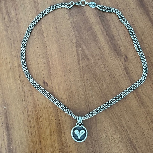 Choker Necklace With A Heart Pendant - (8" when clasped) - Picture 9 of 15